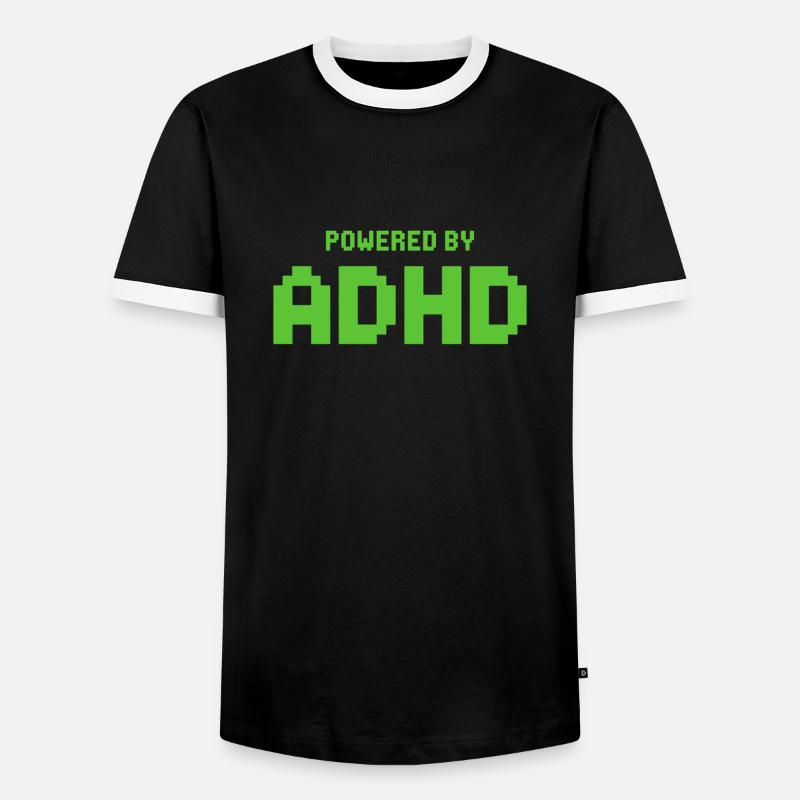 ADHD - Men's Ringer Shirt - black/white