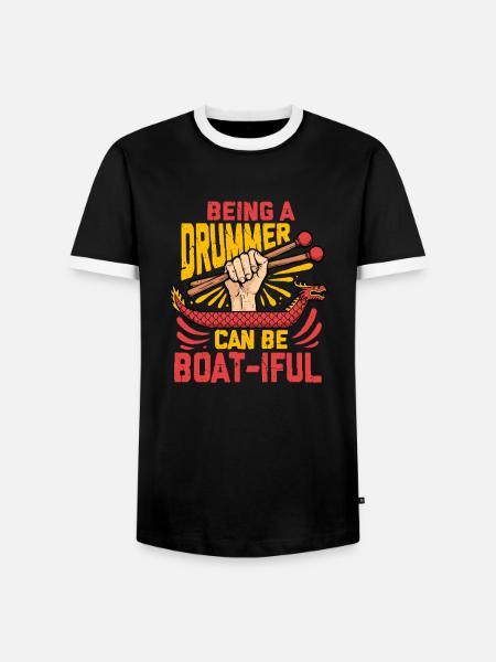 Drachenboot Boatiful Drummer - Männer Kontrast-T-Shirt - Schwarz/Weiß