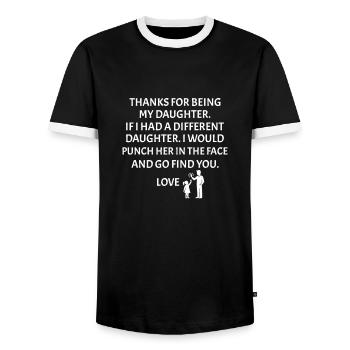 Danke, dass du meine Tochter bist Vater-Tochter - Männer Kontrast-T-Shirt - Schwarz/Weiß - Vorne - AI Model Female 172 light (172cm) & AI Model Male 178 light (178cm)