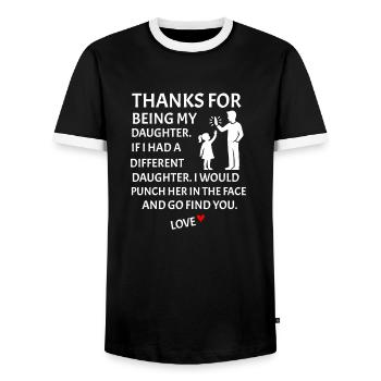 Danke, dass du meine Tochter bist Vater-Tochter - Männer Kontrast-T-Shirt - Schwarz/Weiß - Vorne - AI Model Female 172 light (172cm) & AI Model Male 178 light (178cm)