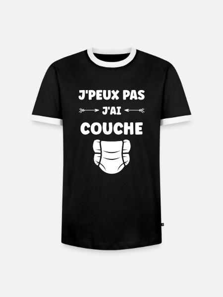 Couches - T-shirt contrasté Homme - noir/blanc