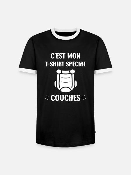 Couches - T-shirt contrasté Homme - noir/blanc
