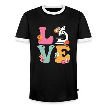 Love Medical Lab Scientist Boho Rainbow MLS - Men's Ringer Shirt - black/white - Front - AI Model Female 172 light (172cm) & AI Model Male 178 light (178cm)