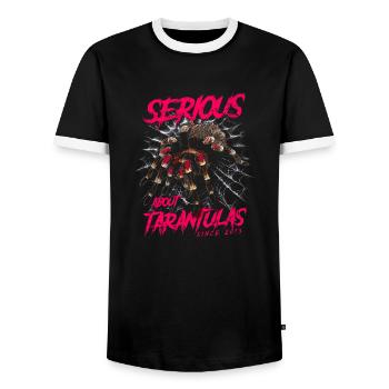 Serious About Tarentules Pet Spider Né En 2013 - T-shirt contrasté Homme - noir/blanc - Devant - AI Model Female 172 light (172cm) & AI Model Male 178 light (178cm)