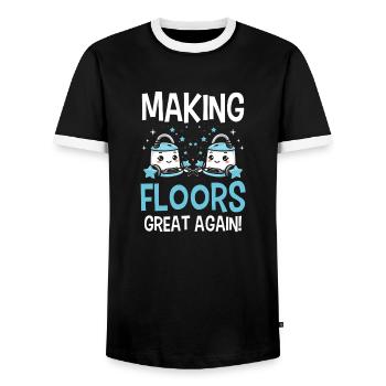 Reinigung Liebhaber Reinigungskraft - Männer Kontrast-T-Shirt - Schwarz/Weiß - Vorne - AI Model Female 172 light (172cm) & AI Model Male 178 light (178cm)