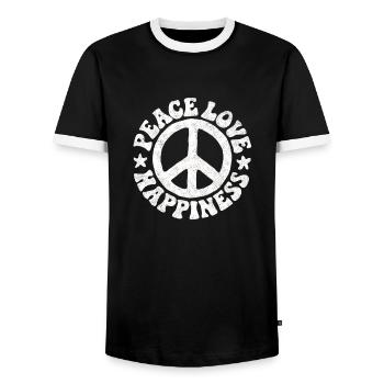 Peace Sign Peace Symbol Hippie Gift - Men's Ringer Shirt - black/white - Front - AI Model Female 172 light (172cm) & AI Model Male 178 light (178cm)