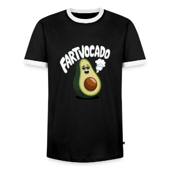 Drôle d’avocat pet pet fartvocado - T-shirt contrasté Homme - noir/blanc - Devant - AI Model Female 172 light (172cm) & AI Model Male 178 light (178cm)