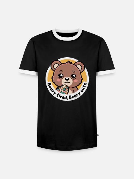 BÄRCHEN MÜDE BÄRCHEN NIEDLICH - Männer Kontrast-T-Shirt - Schwarz/Weiß
