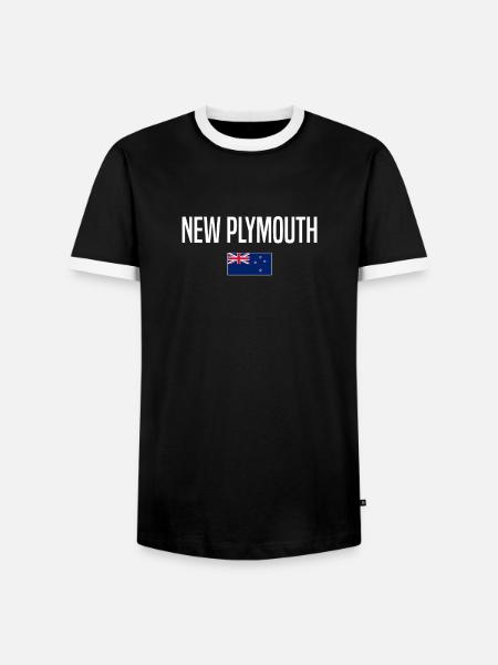 New Plymouth Neuseeland - Männer Kontrast-T-Shirt - Schwarz/Weiß