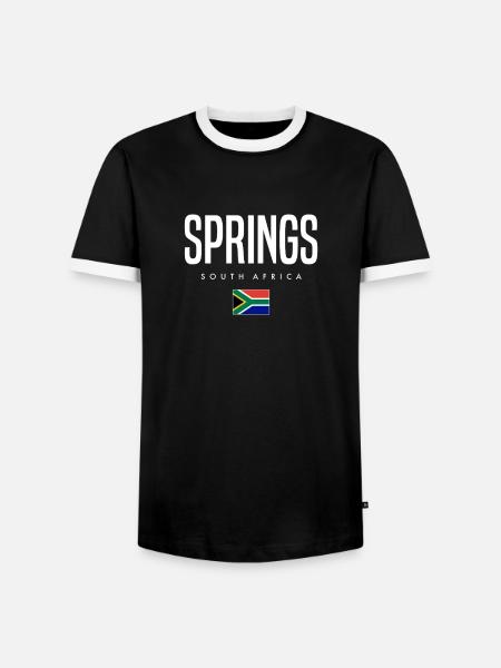 Springs Südafrika - Männer Kontrast-T-Shirt - Schwarz/Weiß