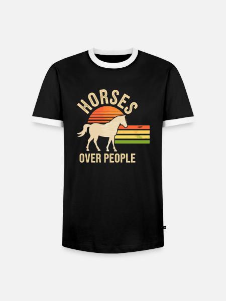 Lustiger Reiterspruch Reiter Pferd - Männer Kontrast-T-Shirt - Schwarz/Weiß