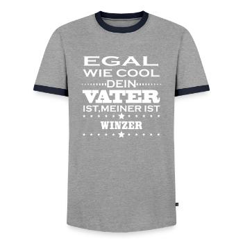 Egal cool vater WINZER - Männer Kontrast-T-Shirt - Grau/Navy  - Vorne - AI Model Female 172 light (172cm) & AI Model Male 178 light (178cm)