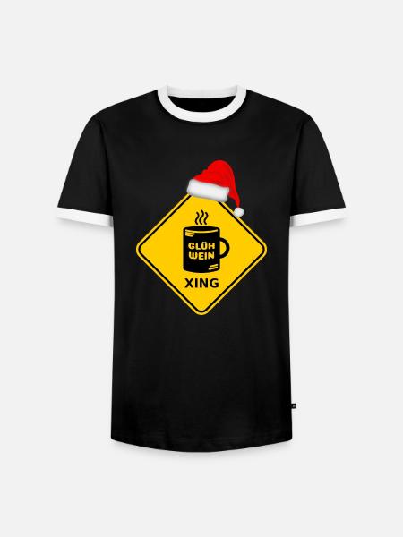 Wildwechsel "Glühwein" / Mütze - Männer Kontrast-T-Shirt - Schwarz/Weiß