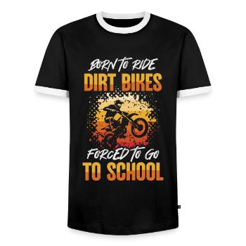 Dirt Bike Motocross Offroad Motorrad Dirt Biker - Männer Kontrast-T-Shirt - Schwarz/Weiß - Vorne - AI Model Female 172 light (172cm) & AI Model Male 178 light (178cm)