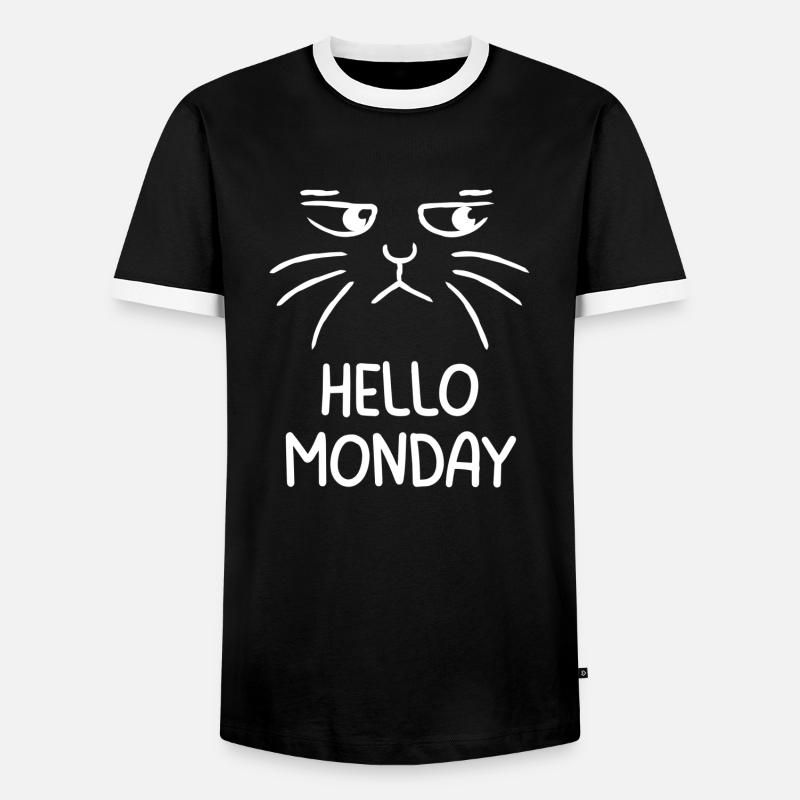 Hello Monday - Männer Kontrast-T-Shirt - Schwarz/Weiß