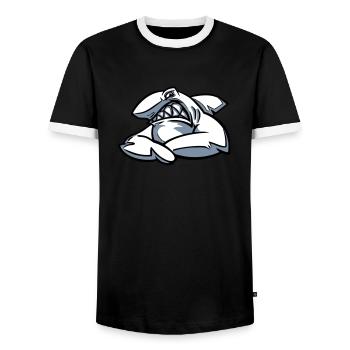 East Tyrolean Shark - Men's Ringer Shirt - black/white - Front - AI Model Female 172 light (172cm) & AI Model Male 178 light (178cm)