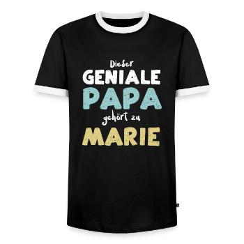 Dieser Geniale Papa Gehört Zu Marie - Männer Kontrast-T-Shirt - Schwarz/Weiß - Vorne - AI Model Female 172 light (172cm) & AI Model Male 178 light (178cm)