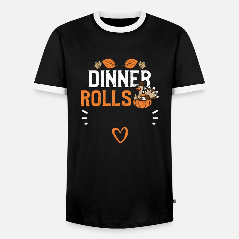 Dinner Rolls - Thanksgiving - Männer Kontrast-T-Shirt - Schwarz/Weiß