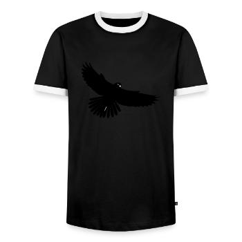 Schwarzer Vogel - Männer Kontrast-T-Shirt - Schwarz/Weiß - Vorne - AI Model Female 172 light (172cm) & AI Model Male 178 light (178cm)