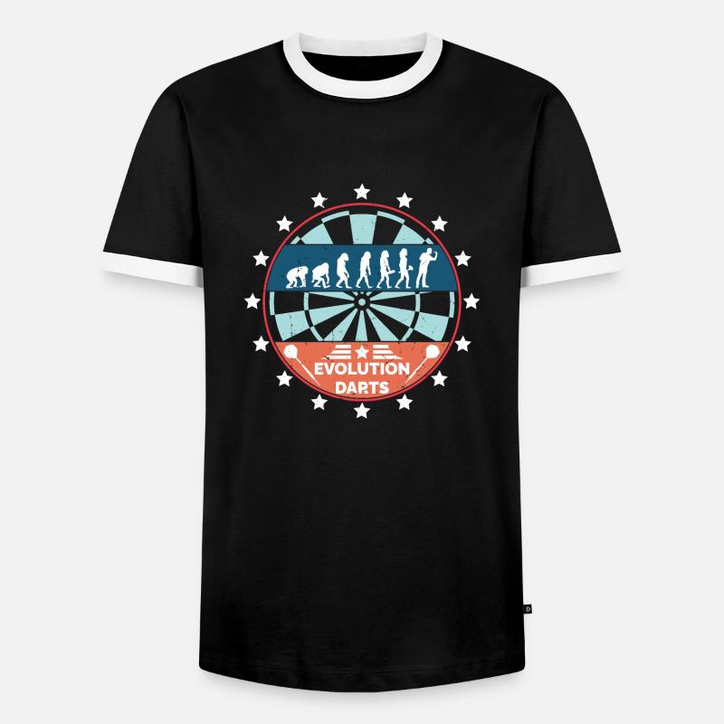 Fléchettes évolution fléchettes joueur de fléchettes fléchettes - T-shirt contrasté Homme - noir/blanc