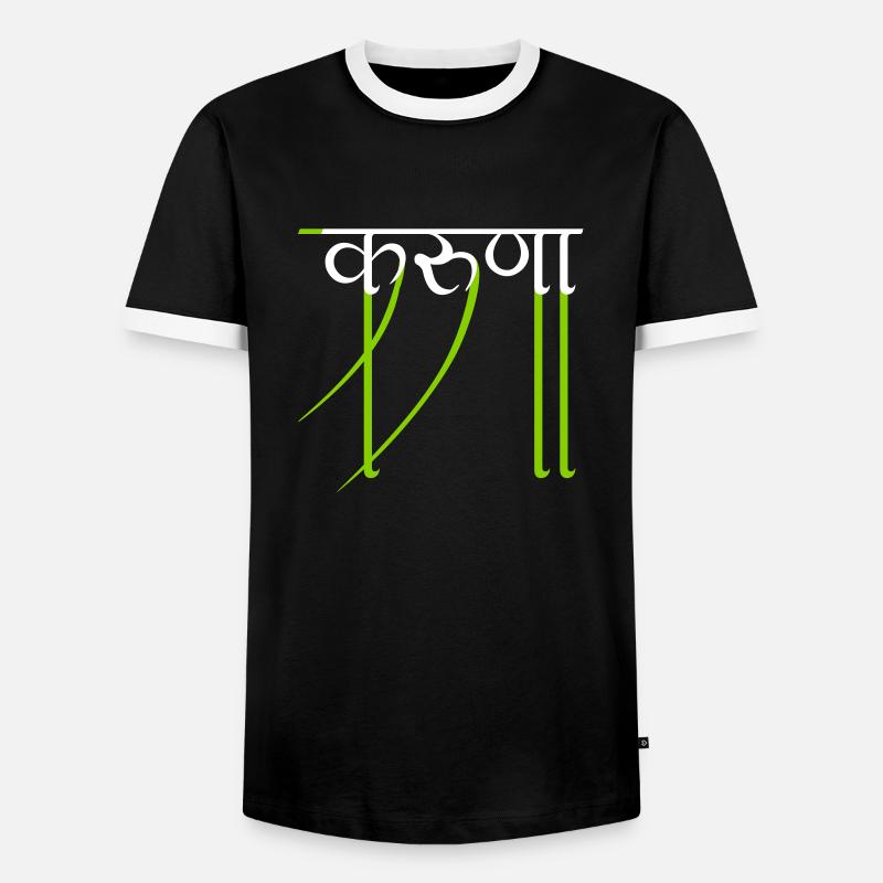 compassion - Men's Ringer Shirt - black/white