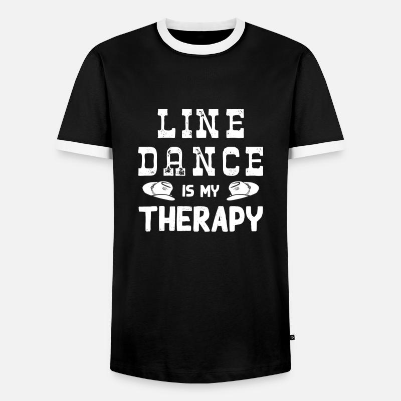 Line Dance Linedance Geschenk - Männer Kontrast-T-Shirt - Schwarz/Weiß