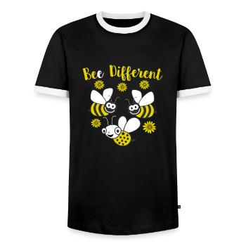 Bee différent - T-shirt contrasté Homme - noir/blanc - Devant - AI Model Female 172 light (172cm) & AI Model Male 178 light (178cm)
