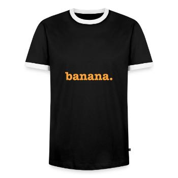 Banana Banane Banana. - Männer Kontrast-T-Shirt - Schwarz/Weiß - Vorne - AI Model Female 172 light (172cm) & AI Model Male 178 light (178cm)