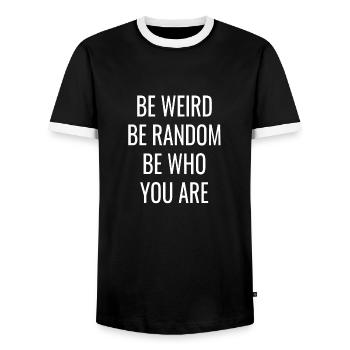 Proverbes - T-shirt contrasté Homme - noir/blanc - Devant - AI Model Female 172 light (172cm) & AI Model Male 178 light (178cm)
