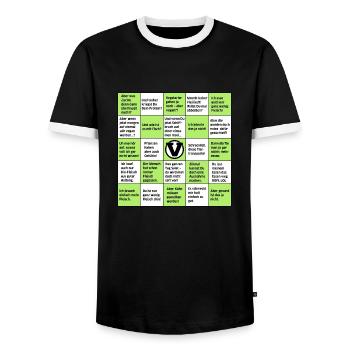 Vegan Bingo - T-shirt contrasté Homme - noir/blanc - Devant - AI Model Female 172 light (172cm) & AI Model Male 178 light (178cm)