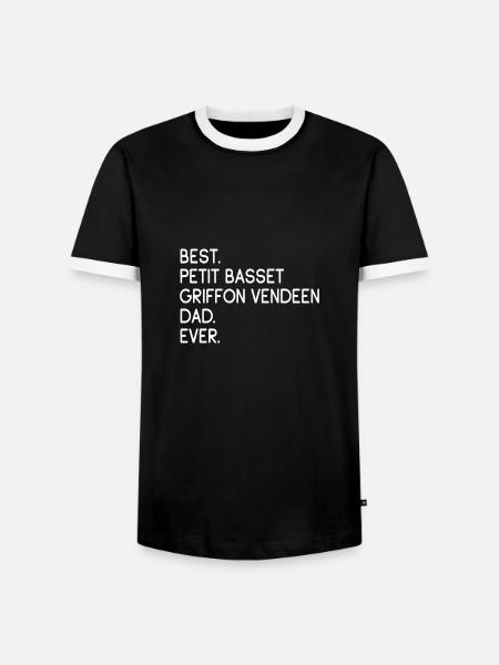 Petit Basset Griffon Vendeen - Männer Kontrast-T-Shirt - Schwarz/Weiß