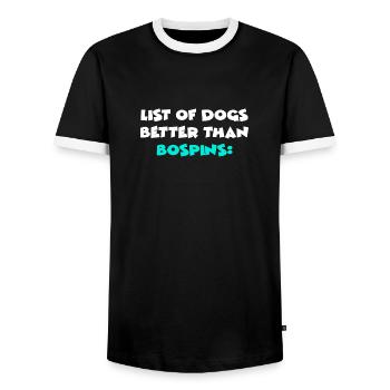 Bospins - T-shirt contrasté Homme - noir/blanc - Devant - AI Model Female 172 light (172cm) & AI Model Male 178 light (178cm)