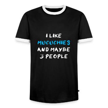 Mucuchies - Männer Kontrast-T-Shirt - Schwarz/Weiß - Vorne - AI Model Female 172 light (172cm) & AI Model Male 178 light (178cm)