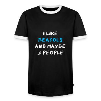Beacol - Männer Kontrast-T-Shirt - Schwarz/Weiß - Vorne - AI Model Female 172 light (172cm) & AI Model Male 178 light (178cm)