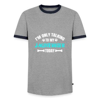 Terrier de chasse - T-shirt contrasté Homme - gris/marine  - Devant - AI Model Female 172 light (172cm) & AI Model Male 178 light (178cm)
