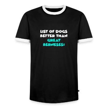 Great Berneses - Männer Kontrast-T-Shirt - Schwarz/Weiß - Vorne - AI Model Female 172 light (172cm) & AI Model Male 178 light (178cm)