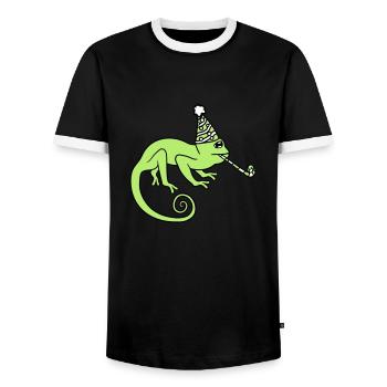 triste anniversaire seul fête des cadeaux - T-shirt contrasté Homme - noir/blanc - Devant - AI Model Female 172 light (172cm) & AI Model Male 178 light (178cm)