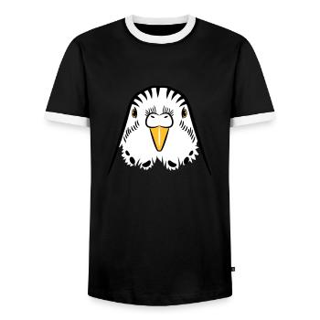 wellenstittich kopf - Männer Kontrast-T-Shirt - Schwarz/Weiß - Vorne - AI Model Female 172 light (172cm) & AI Model Male 178 light (178cm)
