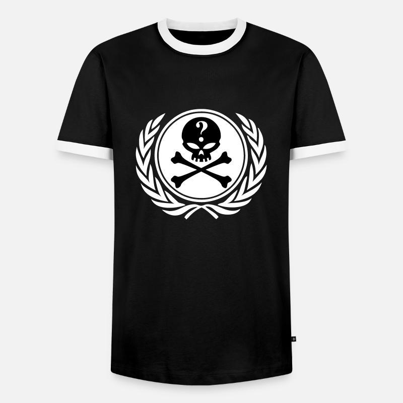 anonymous skull - Men's Ringer Shirt - black/white