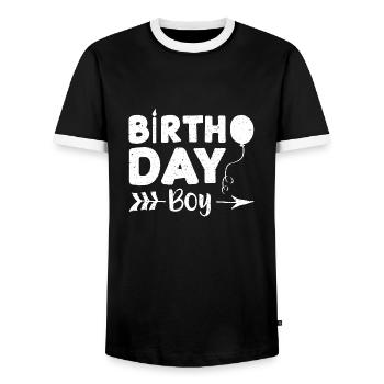 Birthday Boy - Birthday - Männer Kontrast-T-Shirt - Schwarz/Weiß - Vorne - AI Model Female 172 light (172cm) & AI Model Male 178 light (178cm)