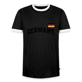 Germany flag - Germany Germany flag flag - Men's Ringer Shirt - black/white - Front - AI Model Female 172 light (172cm) & AI Model Male 178 light (178cm)