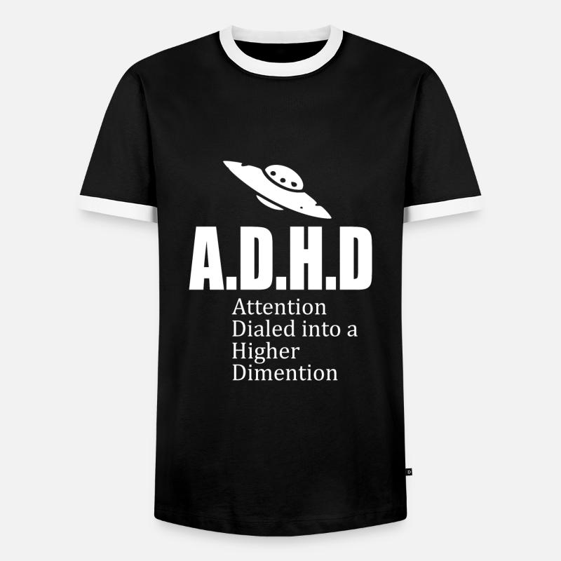 Adhd Slogan - Männer Kontrast-T-Shirt - Schwarz/Weiß