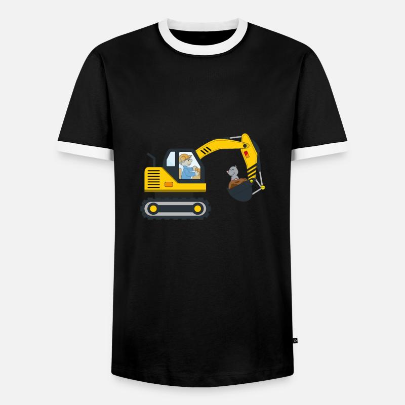 Bagger Baustelle Berufe Baggerfahrer Geschenk - Männer Kontrast-T-Shirt - Schwarz/Weiß