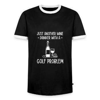 Just Another Wine Drinker With A Golf Problem Golf - Männer Kontrast-T-Shirt - Schwarz/Weiß - Vorne - AI Model Female 172 light (172cm) & AI Model Male 178 light (178cm)