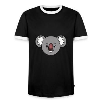 Cartoon Comic Süßer Mascot Koala - Männer Kontrast-T-Shirt - Schwarz/Weiß - Vorne - AI Model Female 172 light (172cm) & AI Model Male 178 light (178cm)