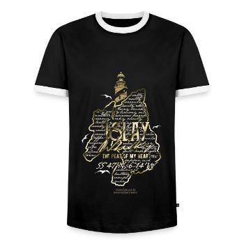 Whisky From Islay Peat Of My Heart - Männer Kontrast-T-Shirt - Schwarz/Weiß - Vorne - AI Model Female 172 light (172cm) & AI Model Male 178 light (178cm)