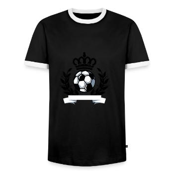 fussball kronenbanner - Men's Ringer Shirt - black/white - Front - AI Model Female 172 light (172cm) & AI Model Male 178 light (178cm)