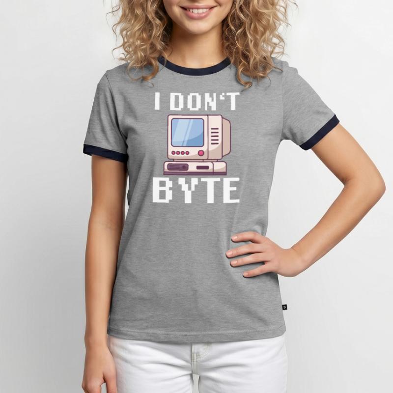 I Don't Byte Informatiker Programmierer IT Funny Männer Kontrast-T-Shirt