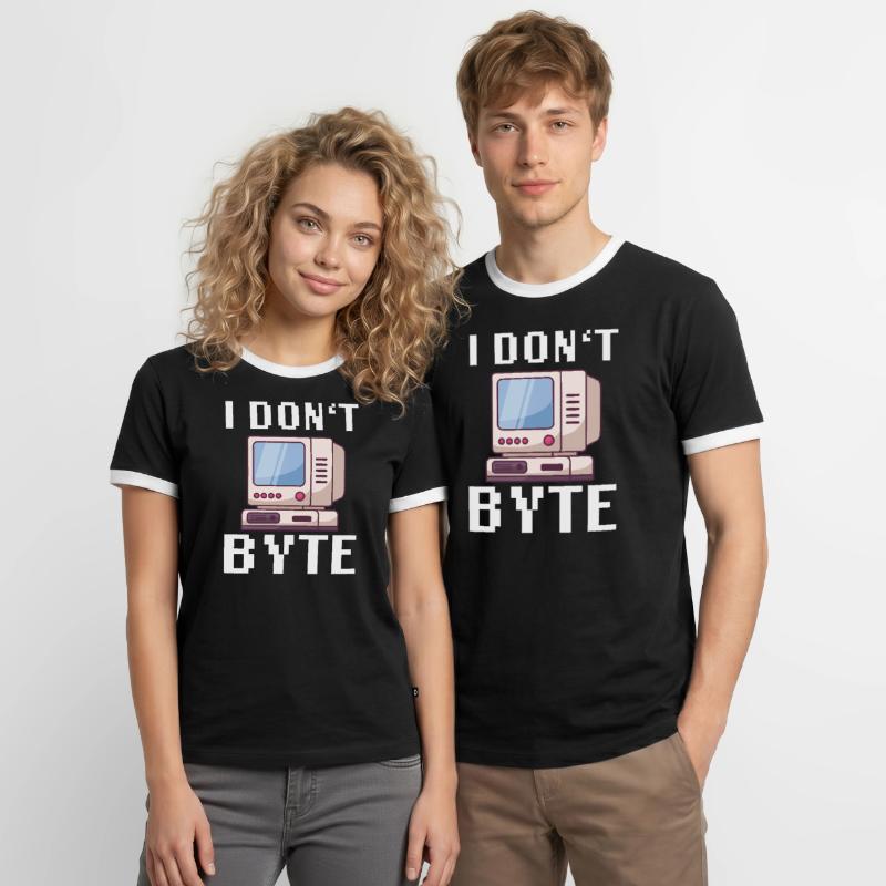 I Don't Byte Computer Scientist Programmer IT Funny Men's Ringer Shirt
