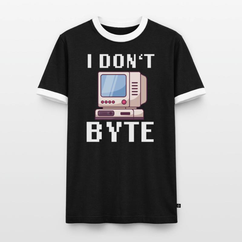 I Don't Byte Computer Scientist Programmer IT Funny Men's Ringer Shirt